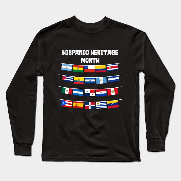 Hispanic Heritage Month Long Sleeve T-Shirt by SamArtsify